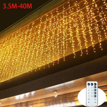 40M LED Icicle String Fairy Lights Christmas Curtain Garland Lights Remote Outdoor For New Year Wedding Street Holiday Decor - Buy Cheaply Furniture