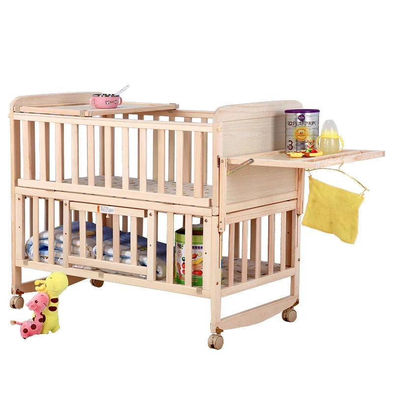 8 in1 Wood Baby Bed With Shelf extended Baby Crib - Buy Cheaply Furniture