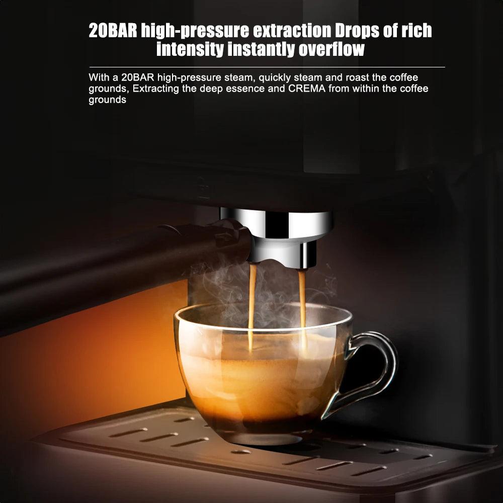 Espresso Coffee Machine 20 Bar 15 Cups 1.6L Capacity Water Tank 850W Espresso Maker with Steam Milk Frother Steamer Wand for Cap - Buy Cheaply Furniture