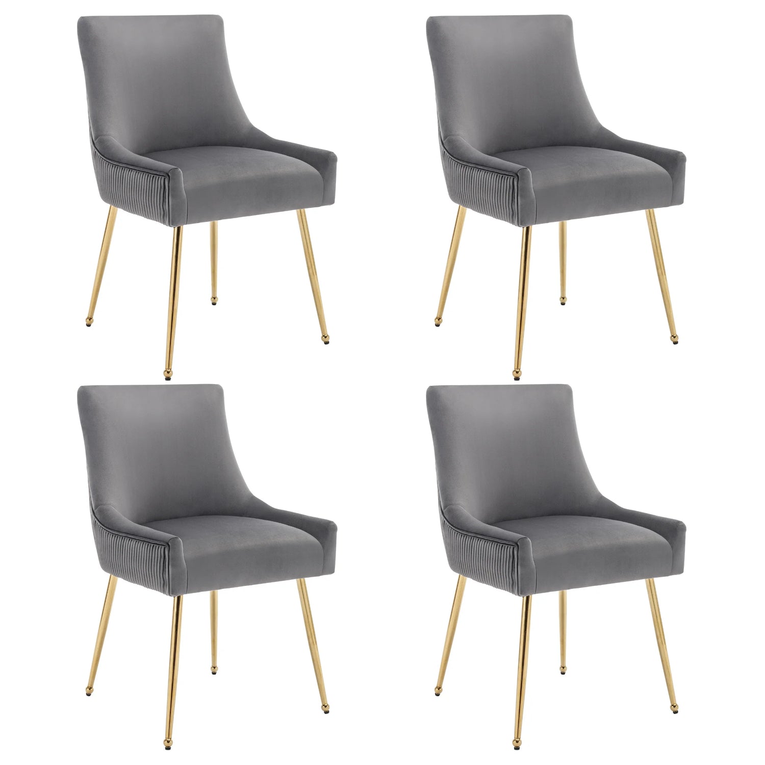 4 Set Vertical Stripe Dining Chair Upholstered armchair Metal Leg Chair Metal Handle Modern Lounge armchair - Buy Cheaply Furniture