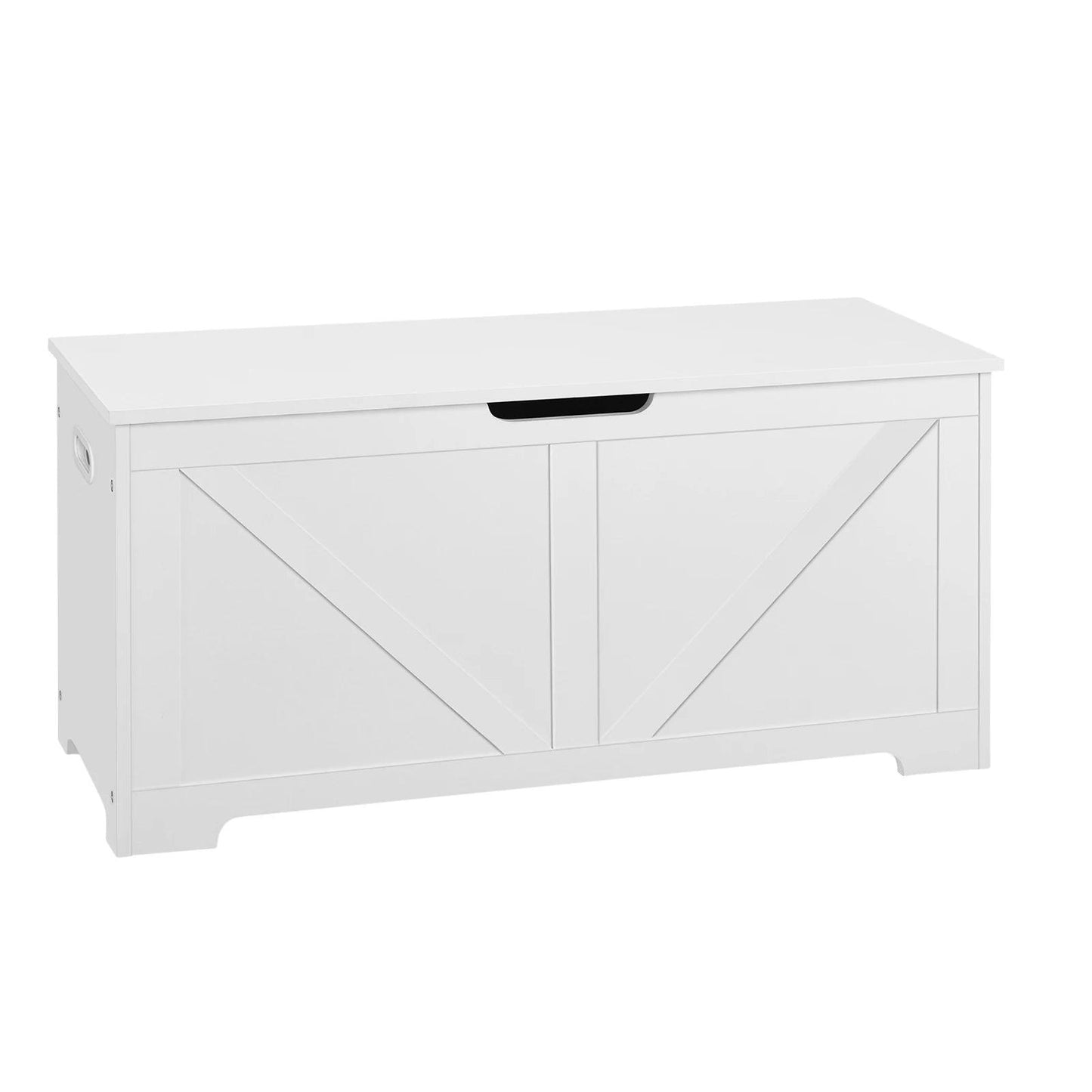 Toy Chest Cabinet 76L Storage Bench 100x47x40cm Shoe Bench with 2 Safety Hinges for Entrance Living Room Bedroom - Buy Cheaply Furniture