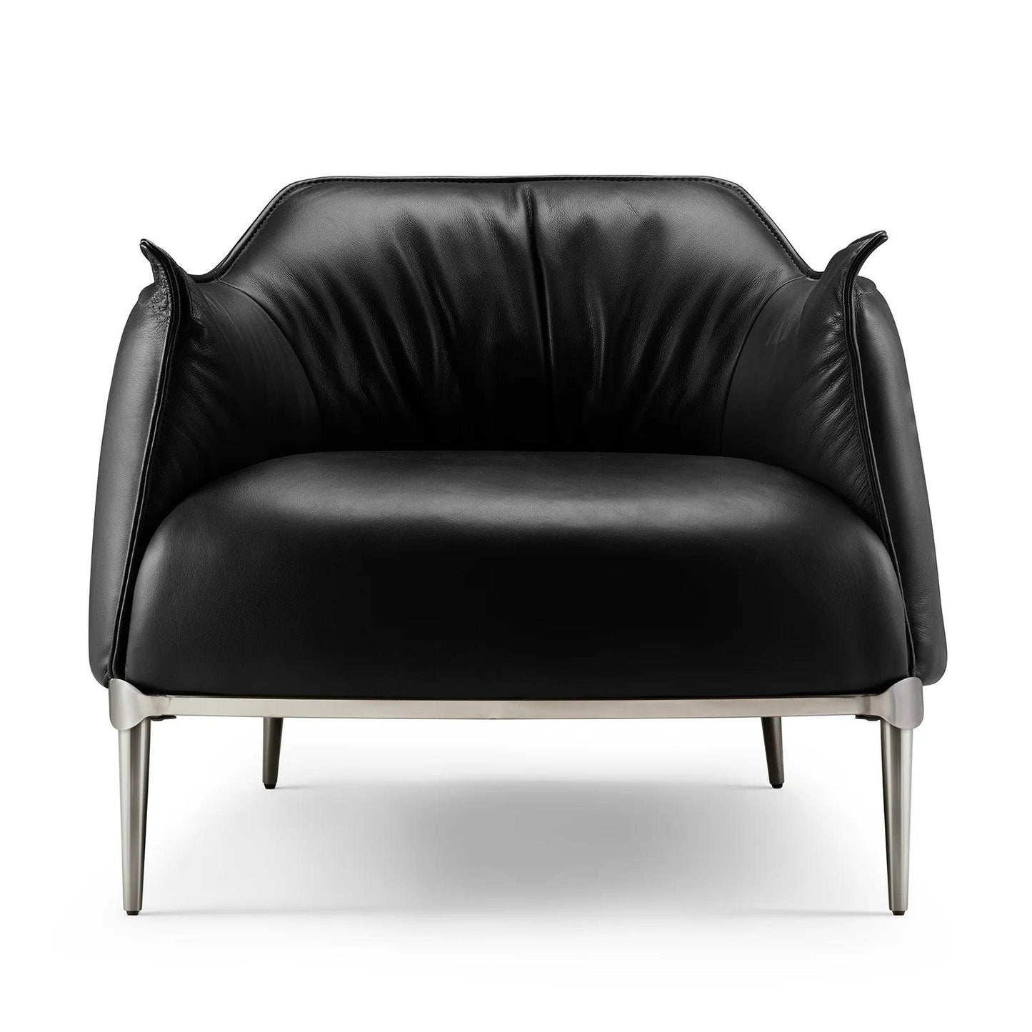 Armchair Genuine Leather Accent Chair Living Room Chair with Carbon Steel Feet Single Sofa Chair for Office Waiting Room Cafe - Buy Cheaply Furniture