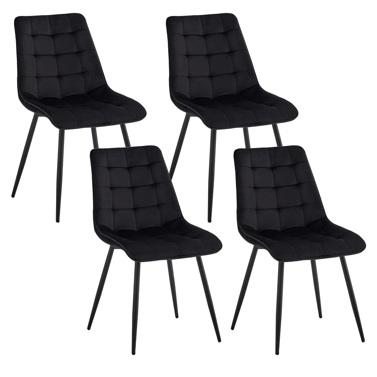 EGOONM A Set of 4 Velvet Dining Chairs Metal Legs Modern Comfortable Chair for Kitchen Bedroom Living Room Home Furniture - Buy Cheaply Furniture