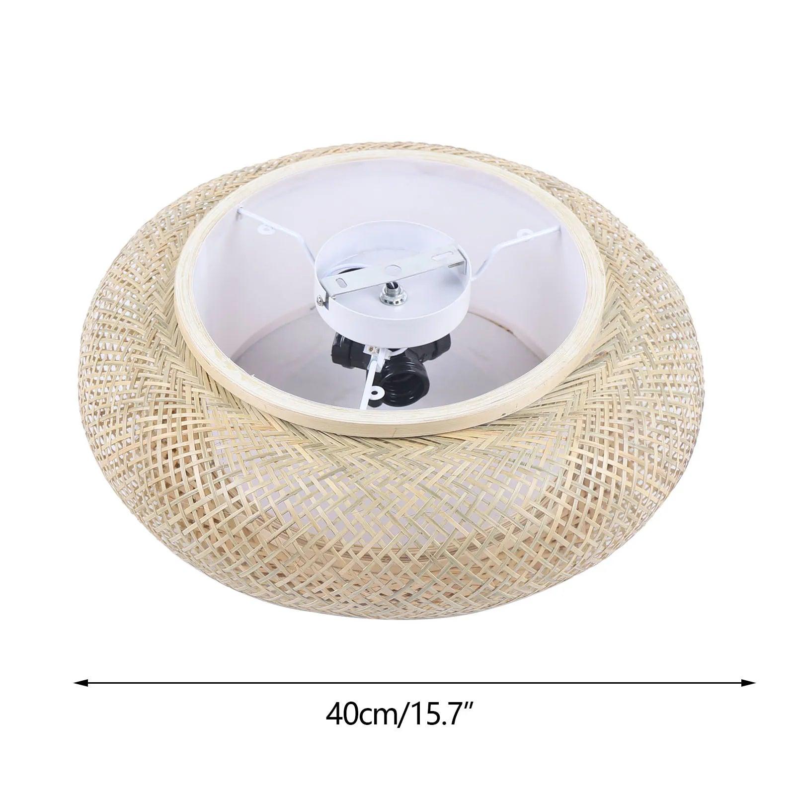 E27 40CM 3-Lamp Fixture Hanging Lamp Mount Ceiling Light Rustic Rattan Bamboo Flush Lamp (Bulb Not Included) - Buy Cheaply Furniture