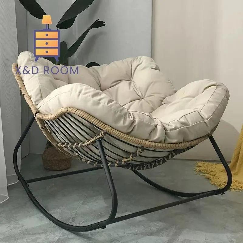 X&D Human Bird Nest Rattan Weaving Rocking Chair Leisure Sofa Home Balcony Single Lazy Sofa Rocking Chair Rattan Chair Can Sleep - Buy Cheaply Furniture