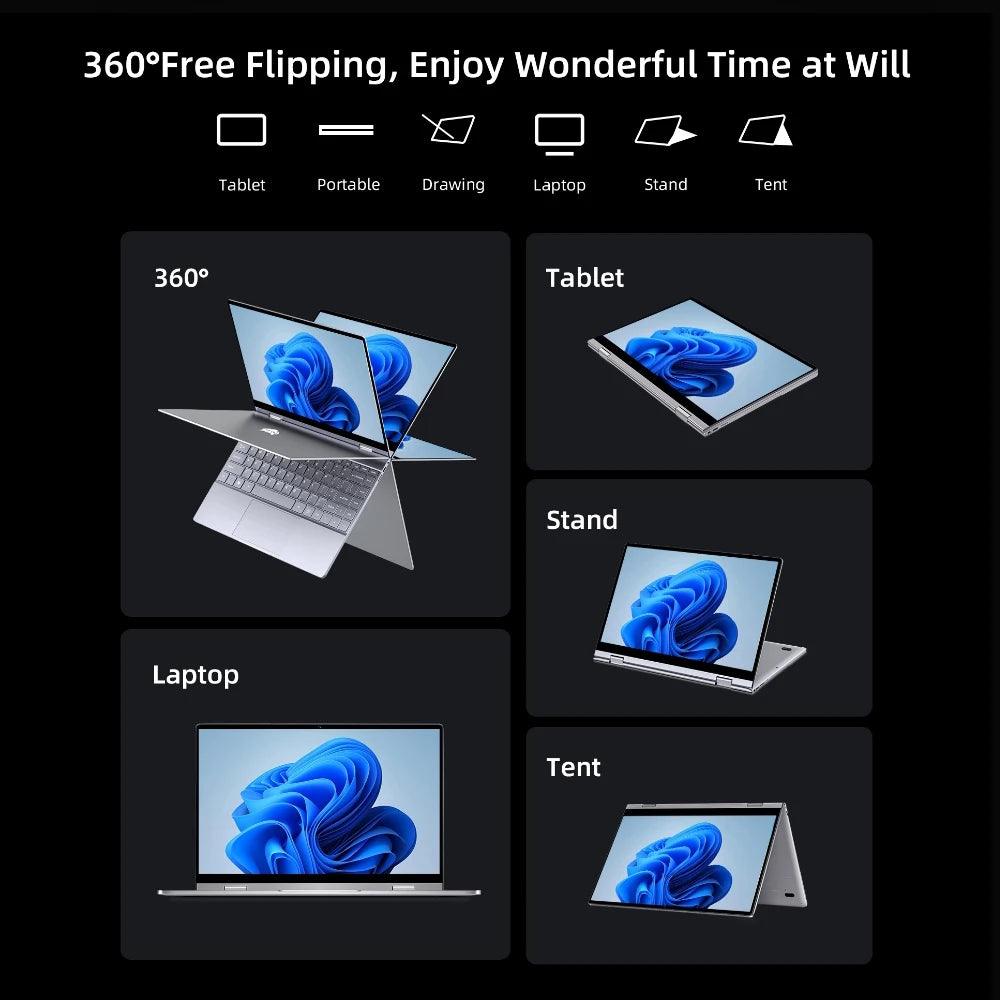 BMAX Y13PRO 360° Laptop 13.3 inch Notebook Windows 11 16GB RAM LPDDR5 512GB SSD 1920*1080 IPS Intel N100 laptops Computer - Buy Cheaply Furniture