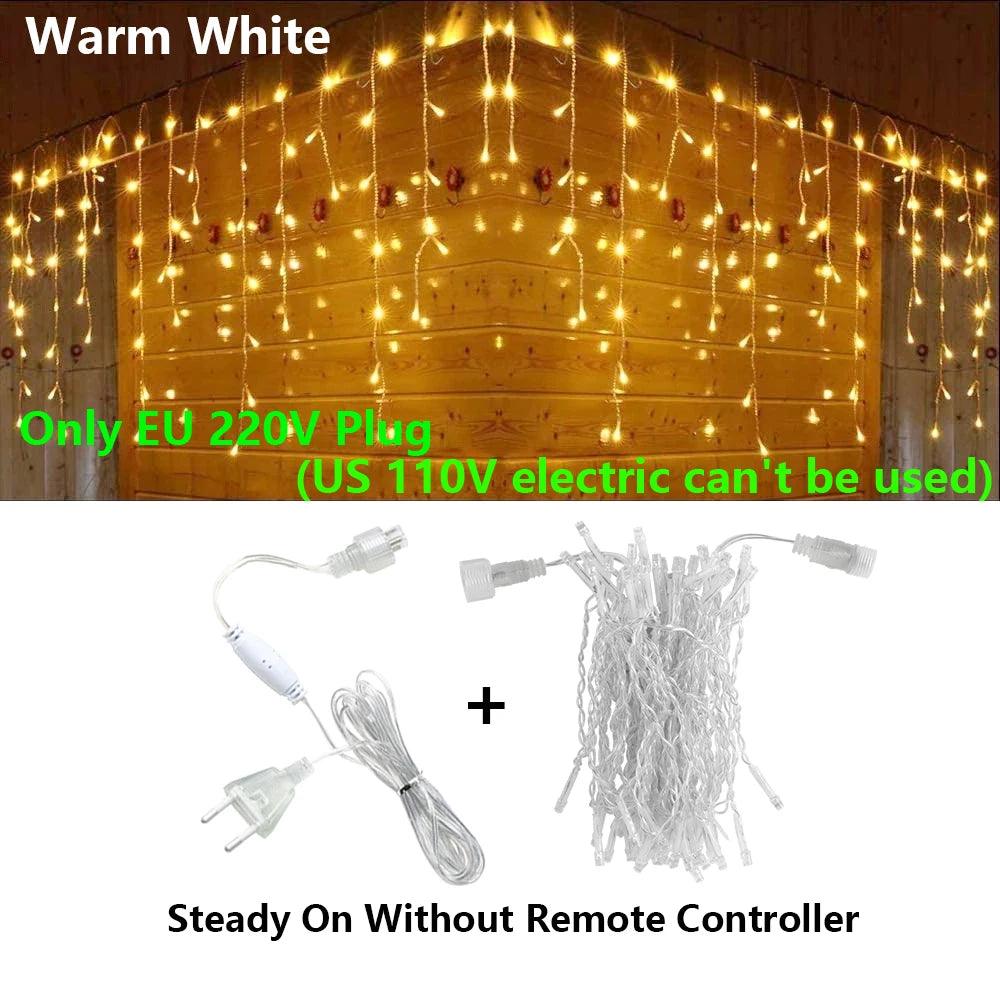 40M LED Icicle String Fairy Lights Christmas Curtain Garland Lights Remote Outdoor For New Year Wedding Street Holiday Decor - Buy Cheaply Furniture