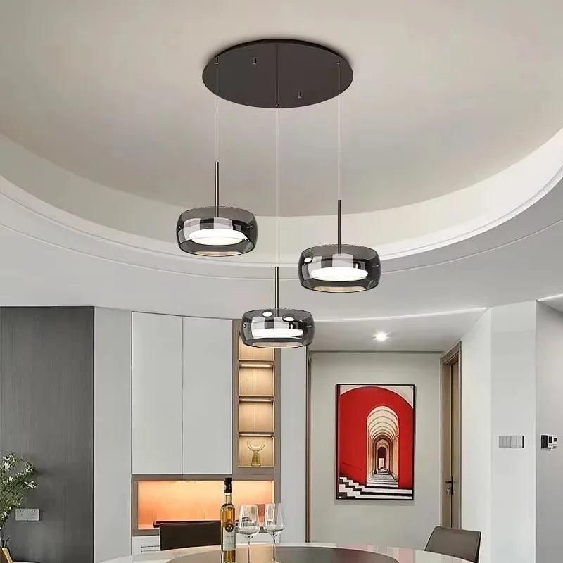 Modern & Minimalist Three-Head Glass Pendant Light for Dining Room Restaurant and Bar led lights lamp chandeliers - Buy Cheaply Furniture