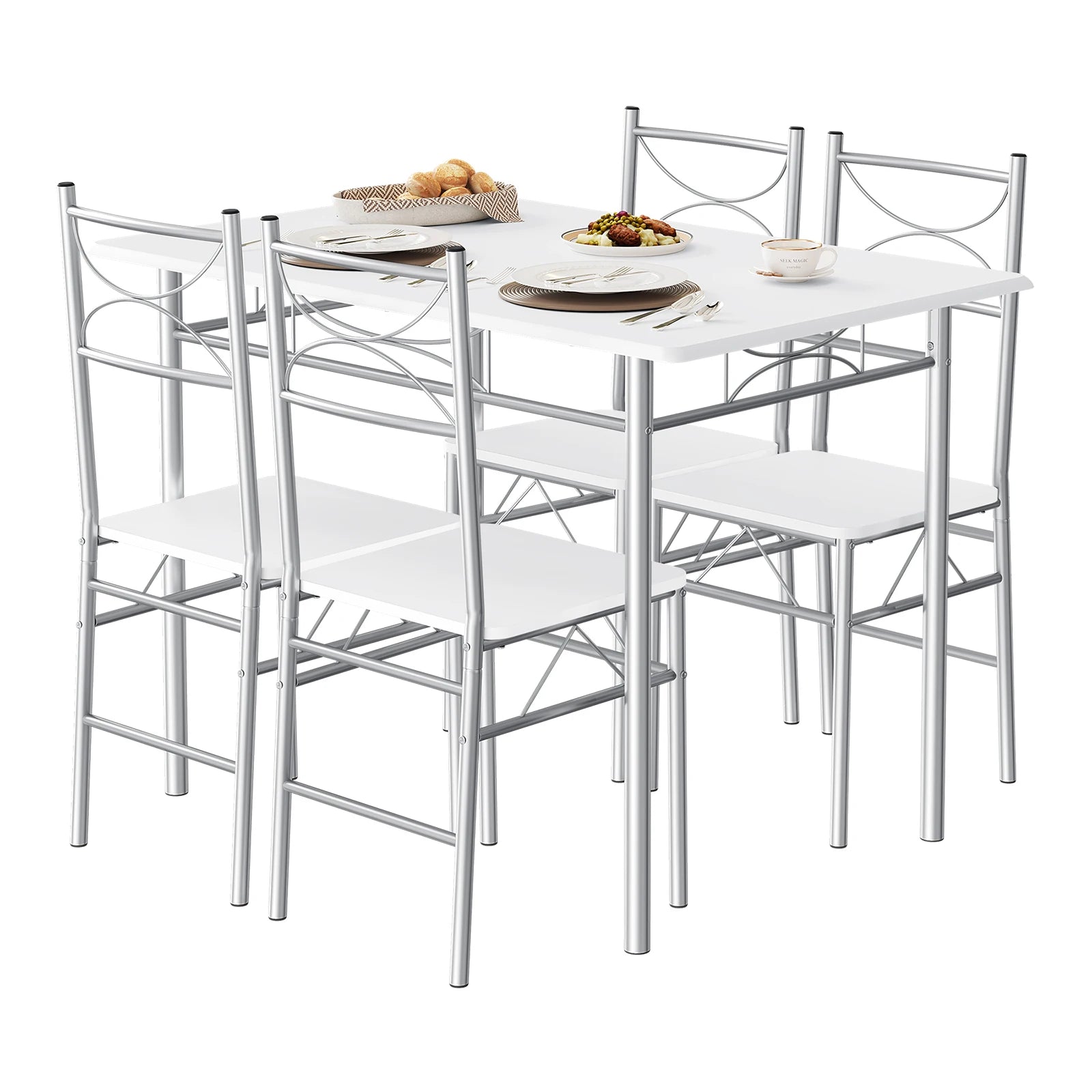 WOLTU Dining Table with 4 Chairs Dining Set for 4 Seat Metal Frame Kitchen Table Rectangular Dining Table Dining Room Furniture - Buy Cheaply Furniture