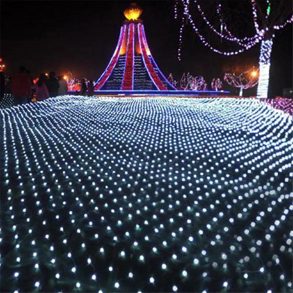 EU plug 1.5x1.5M 2x3M Christmas Garlands LED String Christmas Net Light Fairy Xmas Party Garden Wedding Decoration Curtain Light - Buy Cheaply Furniture