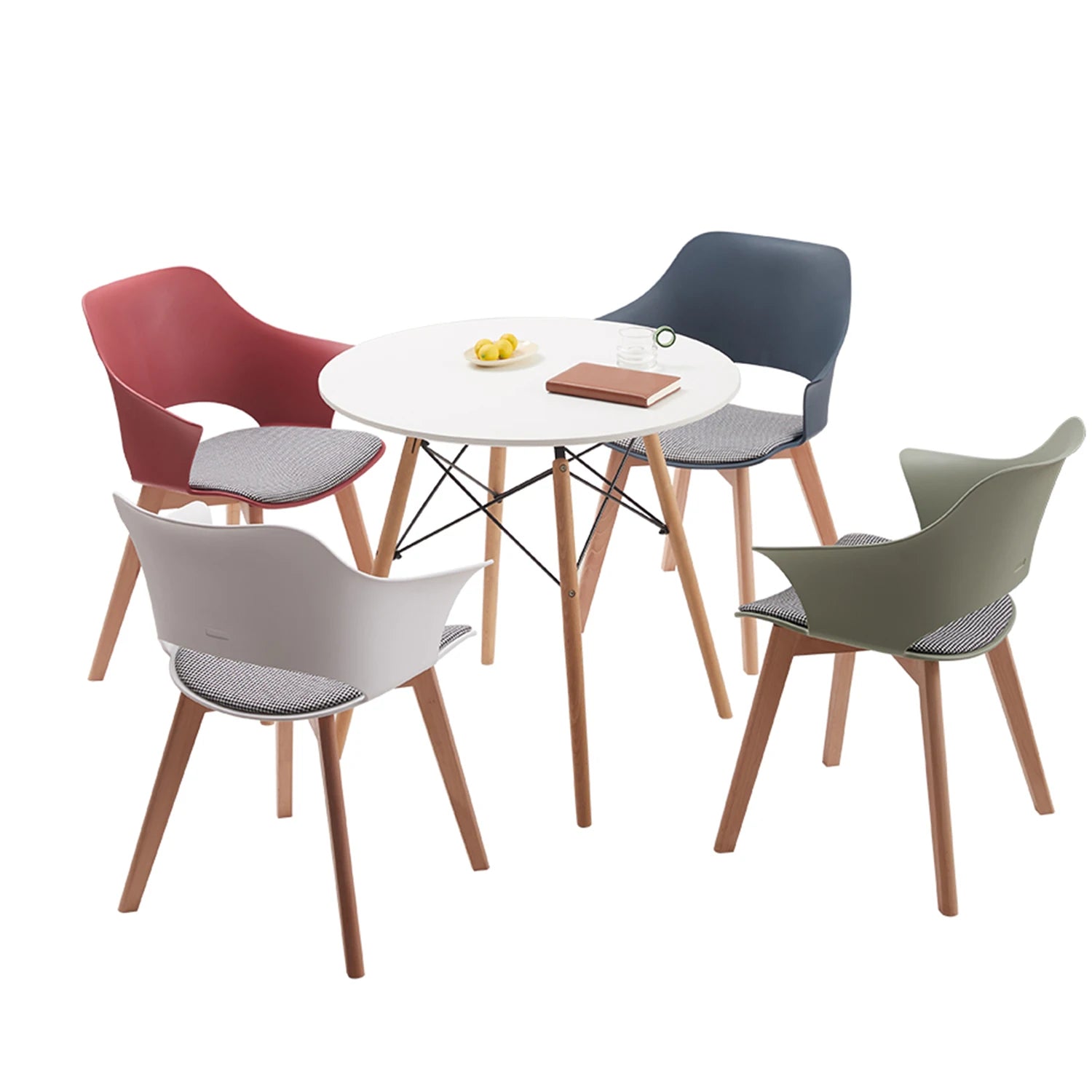 4Pcs Modern Dining Chair Luxury Chairs Inspired Solid Wood Padded Seat with Cushion Retro Style Kitchen Chair for Dining Room - Buy Cheaply Furniture