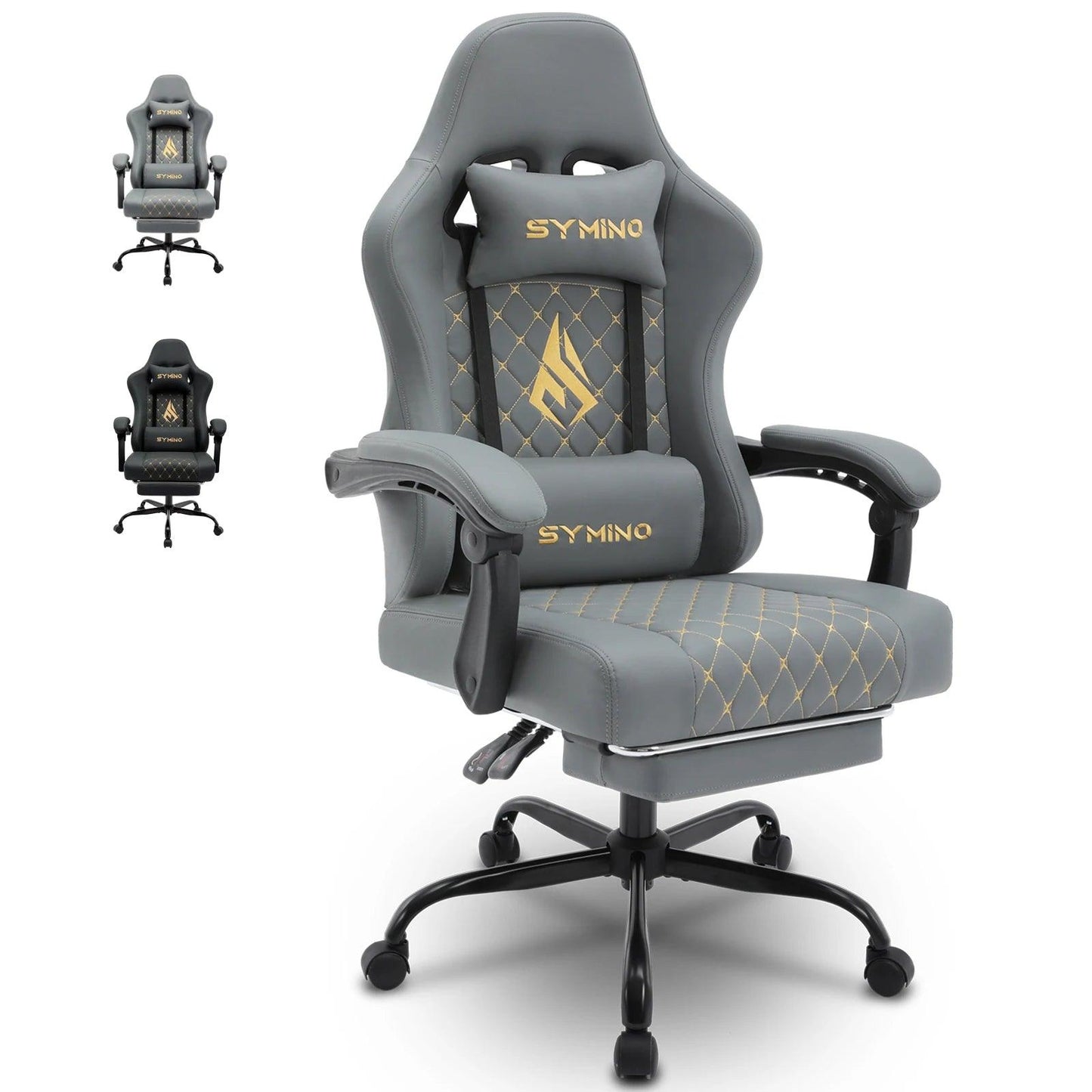 Symino Gaming Chair in Racing Style, Office Chair with Footrest &Adjustable Armrests, 200 kg Load Capacity - Buy Cheaply Furniture