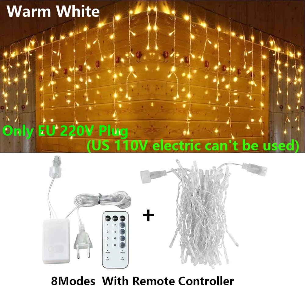 40M LED Icicle String Fairy Lights Christmas Curtain Garland Lights Remote Outdoor For New Year Wedding Street Holiday Decor - Buy Cheaply Furniture