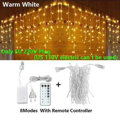 40M LED Icicle String Fairy Lights Christmas Curtain Garland Lights Remote Outdoor For New Year Wedding Street Holiday Decor - Buy Cheaply Furniture