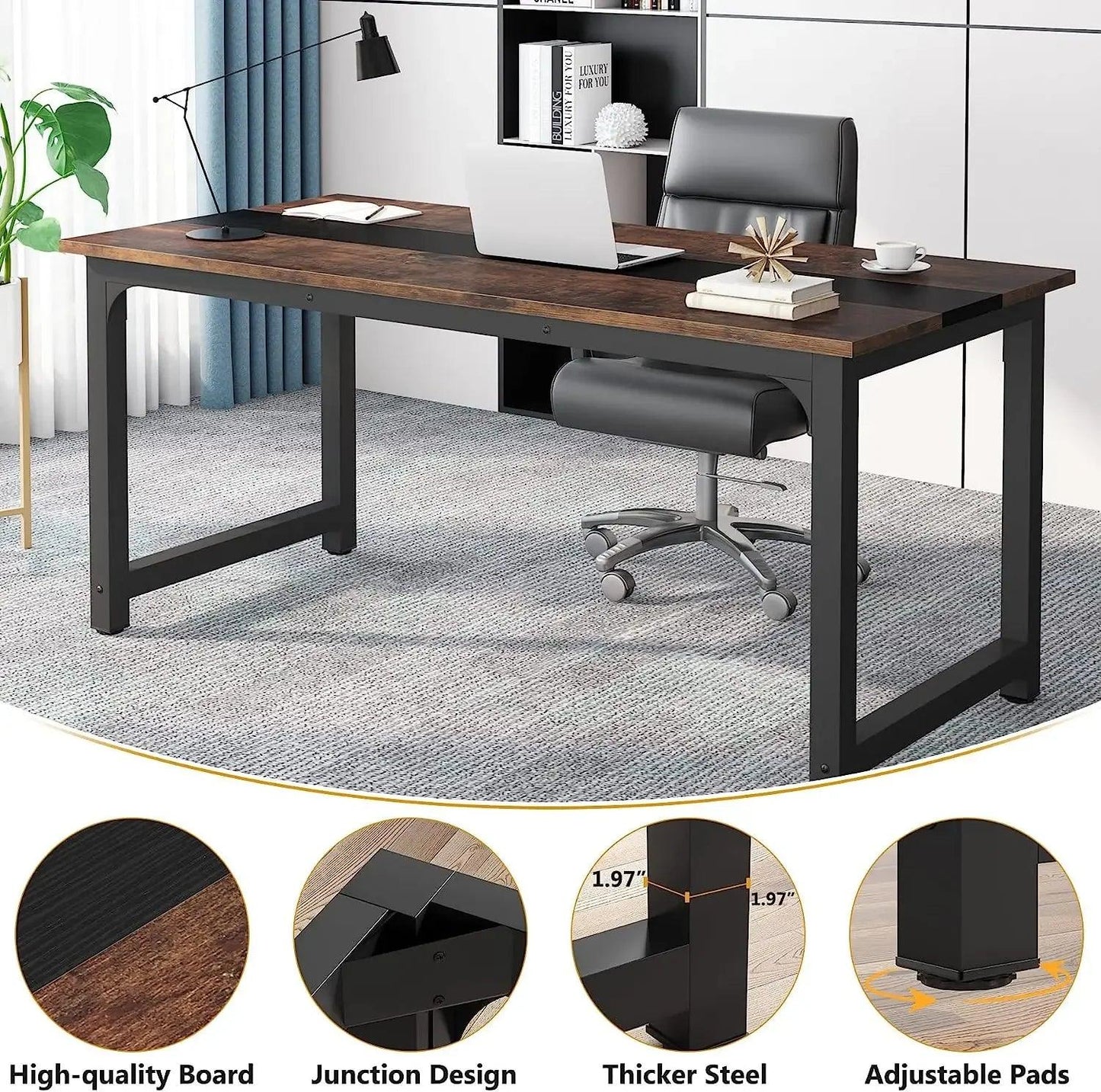 Tribesigns Modern Computer Desk Large Office Desk Computer Table Study Writing Desk Workstation for Home Office - Buy Cheaply Furniture