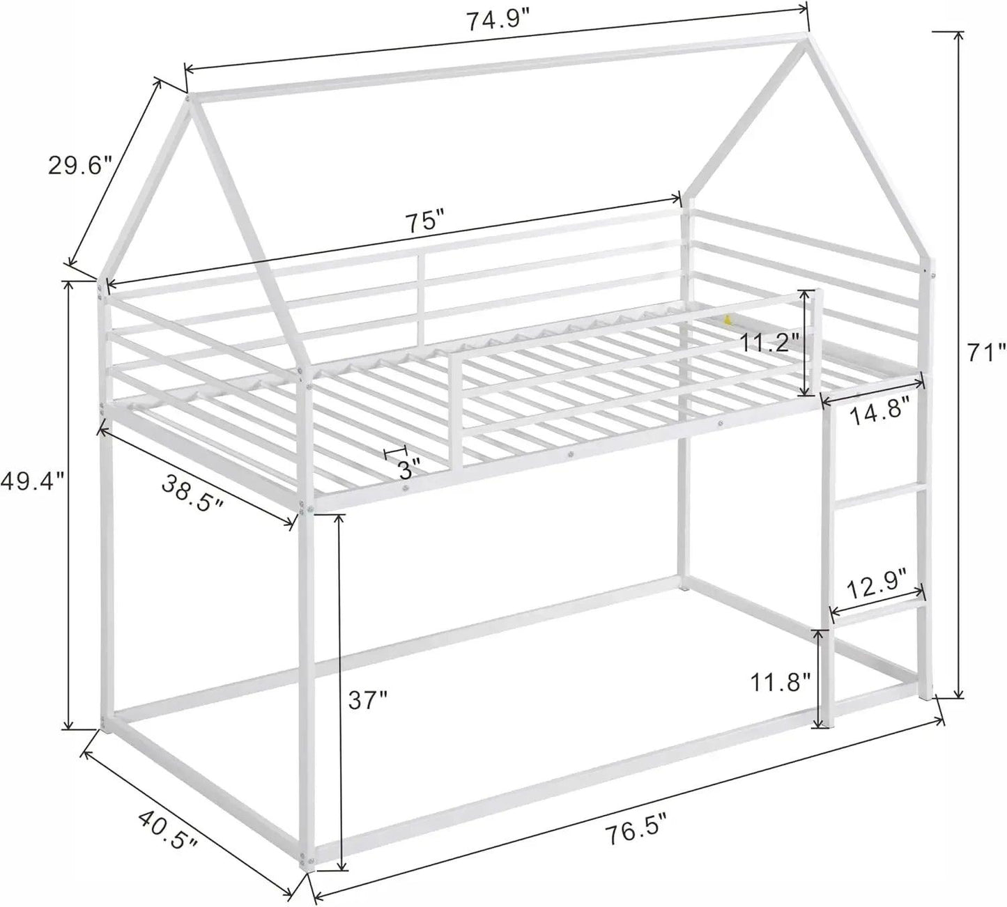 Children Beds Bunk Bed Twin Metal Floor - Buy Cheaply Furniture