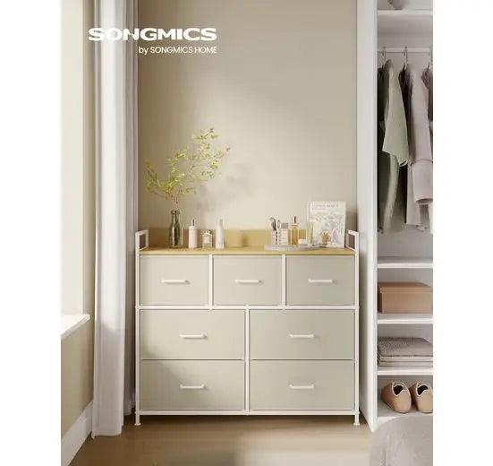 SONGMICS 7 Drawers Industrial Style Metal Frame Dresser - Buy Cheaply Furniture