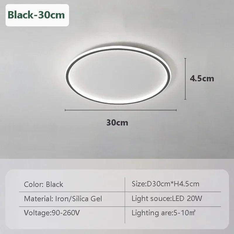 Household LED Ceiling Light 23/30/50/80CM Bedroom Living Room Study Room Super Slim Black White Gold Home Decor Lighting Fixture - Buy Cheaply Furniture