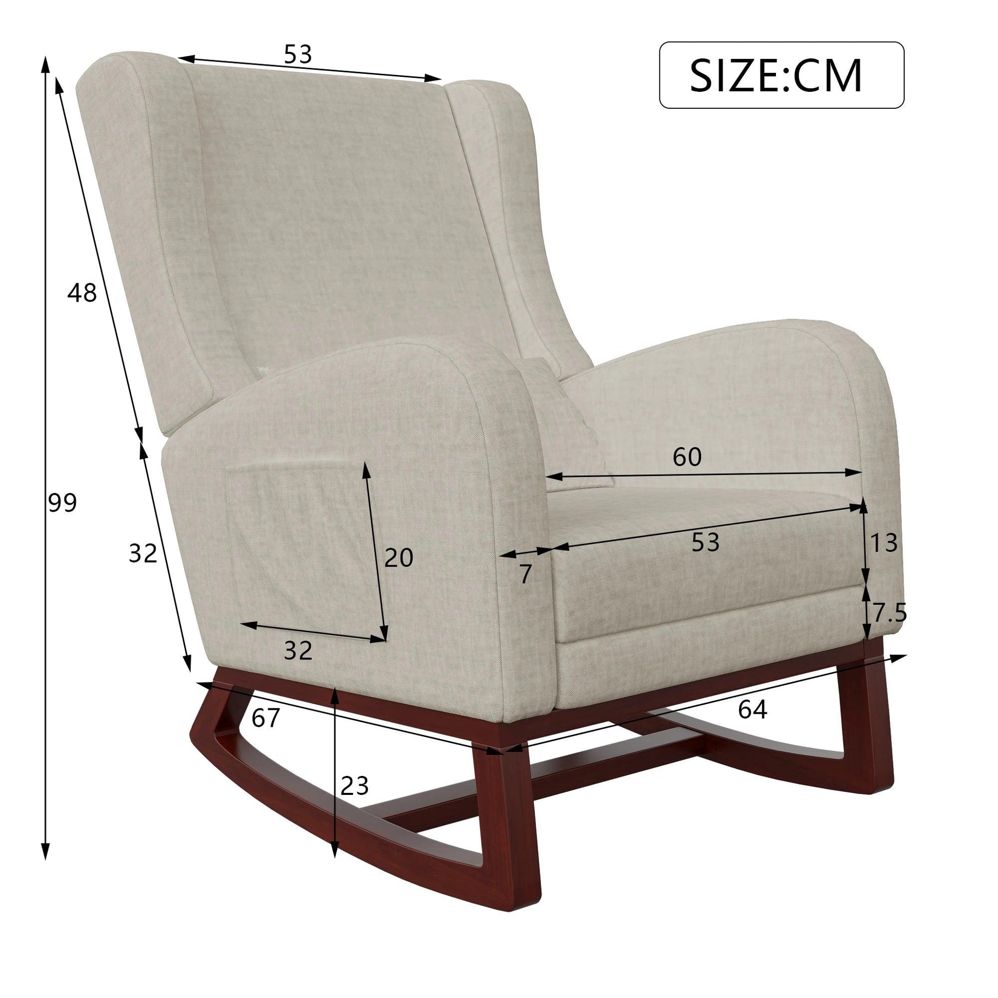 Modern Style Rocking Chair With leg support,High Back Padded Sliding Chair for Living Room.Suitable for Living Room and Bedroom - Buy Cheaply Furniture