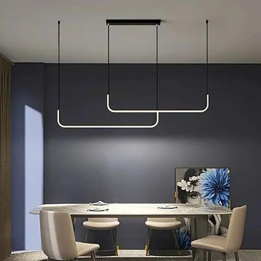 Modern LED Strip Chandelier Light Restaurant Kitchen Decor Ceiling Gold Hanging Pendants Living Room Lighting Indoor Lamp Lustre - Buy Cheaply Furniture