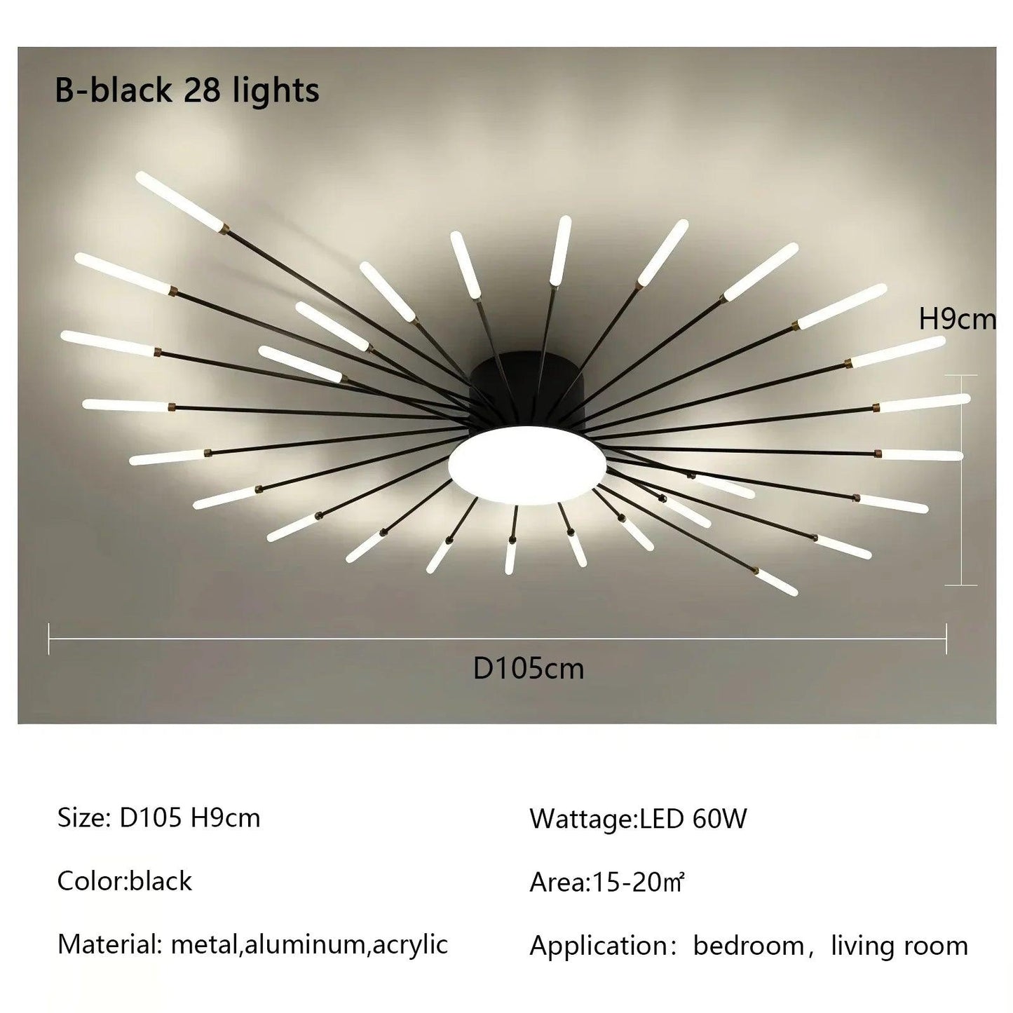 Modern Firework Led Chandeliers Lighting Lamp Home Decor Living Room Ceiling Lights Luminaria Bedroom Black Gold Spiral Lamparas - Buy Cheaply Furniture