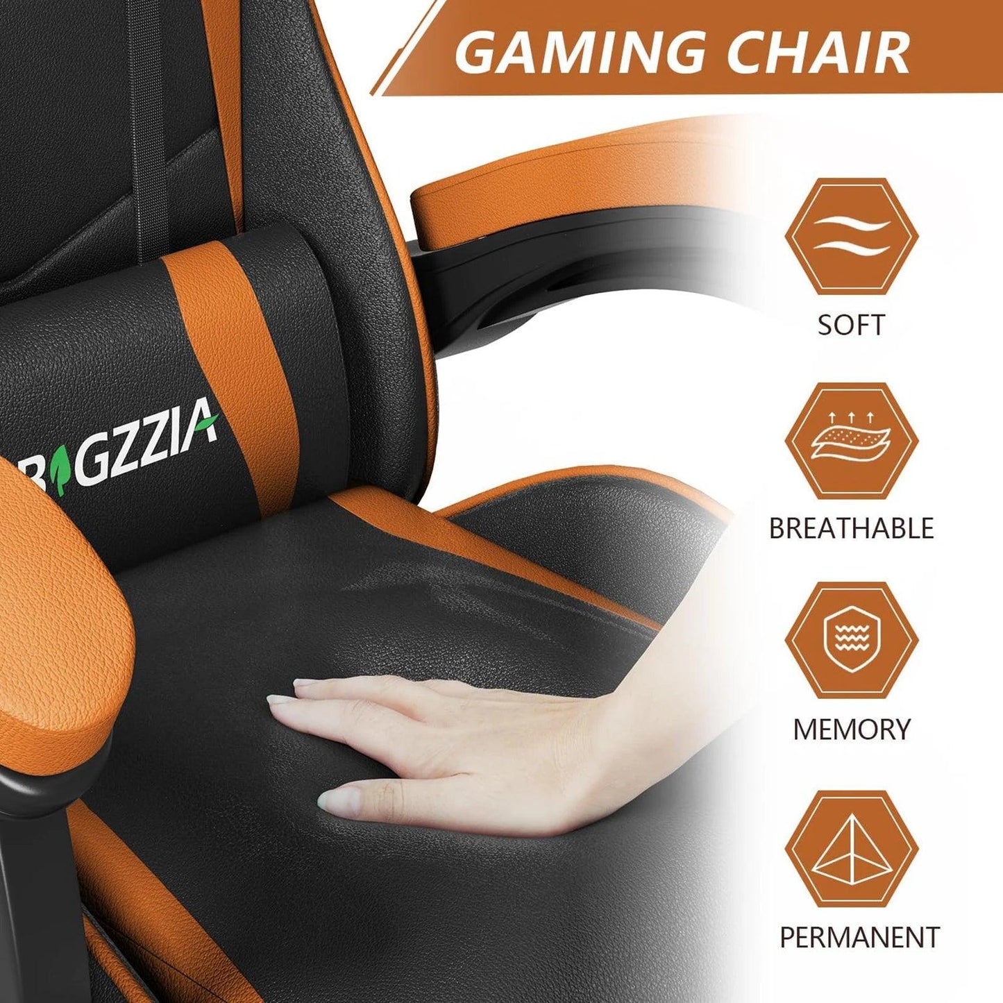 Bigzzia Ergonomic Gaming Chair Gamer Chairs with Lumbar Cushion Headrest, Height-Adjustable Computer Office Chair for Home - Buy Cheaply Furniture