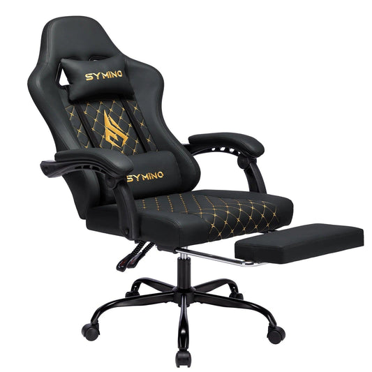 Symino Gaming Chair in Racing Style, Office Chair with Footrest &Adjustable Armrests, 200 kg Load Capacity - Buy Cheaply Furniture