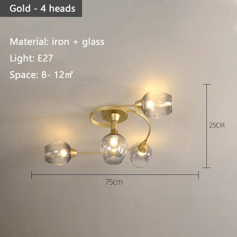 Nordic Minimalist LED Ceiling Light Modern Molecular Glass Lamp Living Room Dining Kitchen Bedroom Lighting Fixtures - Buy Cheaply Furniture