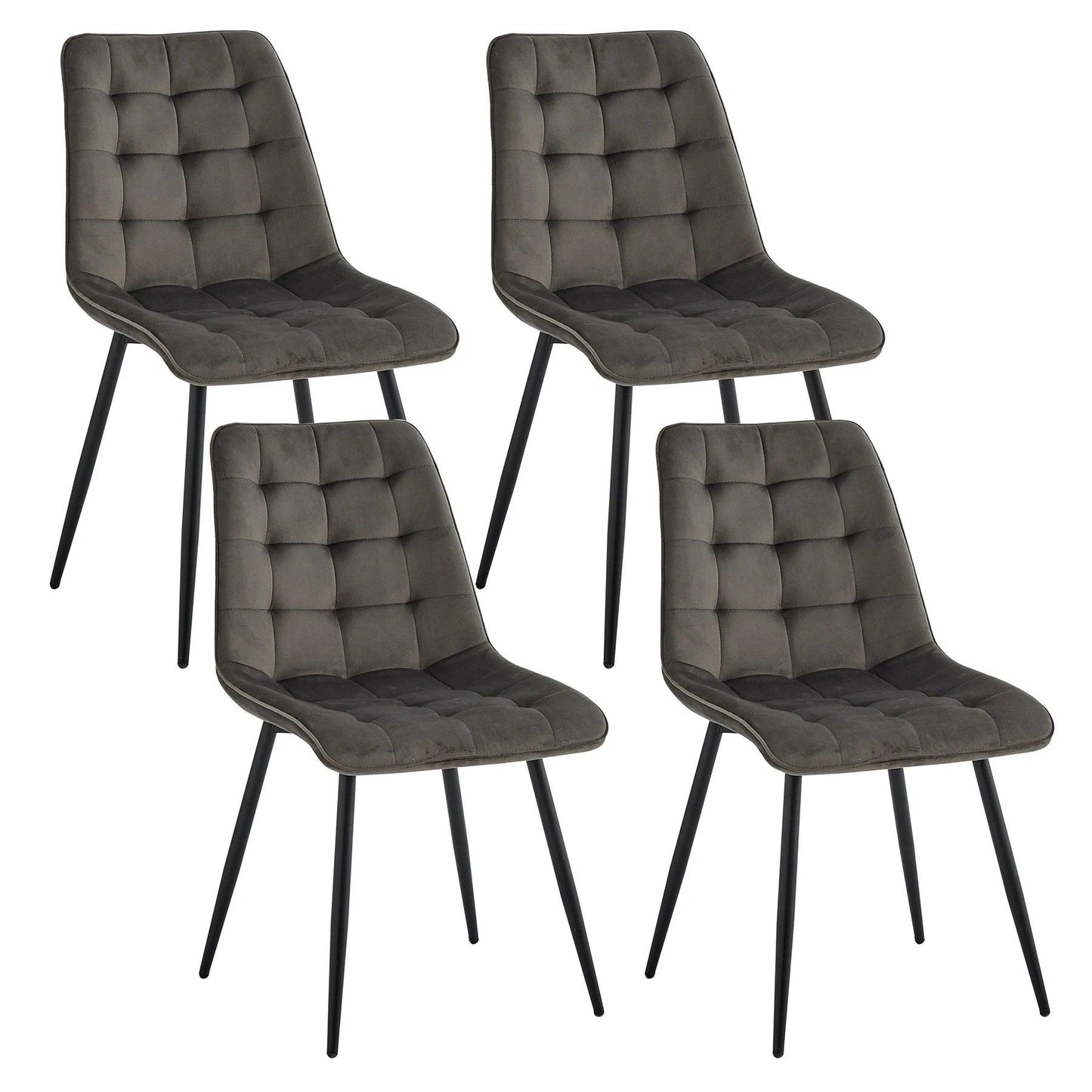 EGOONM A Set of 4 Velvet Dining Chairs Metal Legs Modern Comfortable Chair for Kitchen Bedroom Living Room Home Furniture - Buy Cheaply Furniture