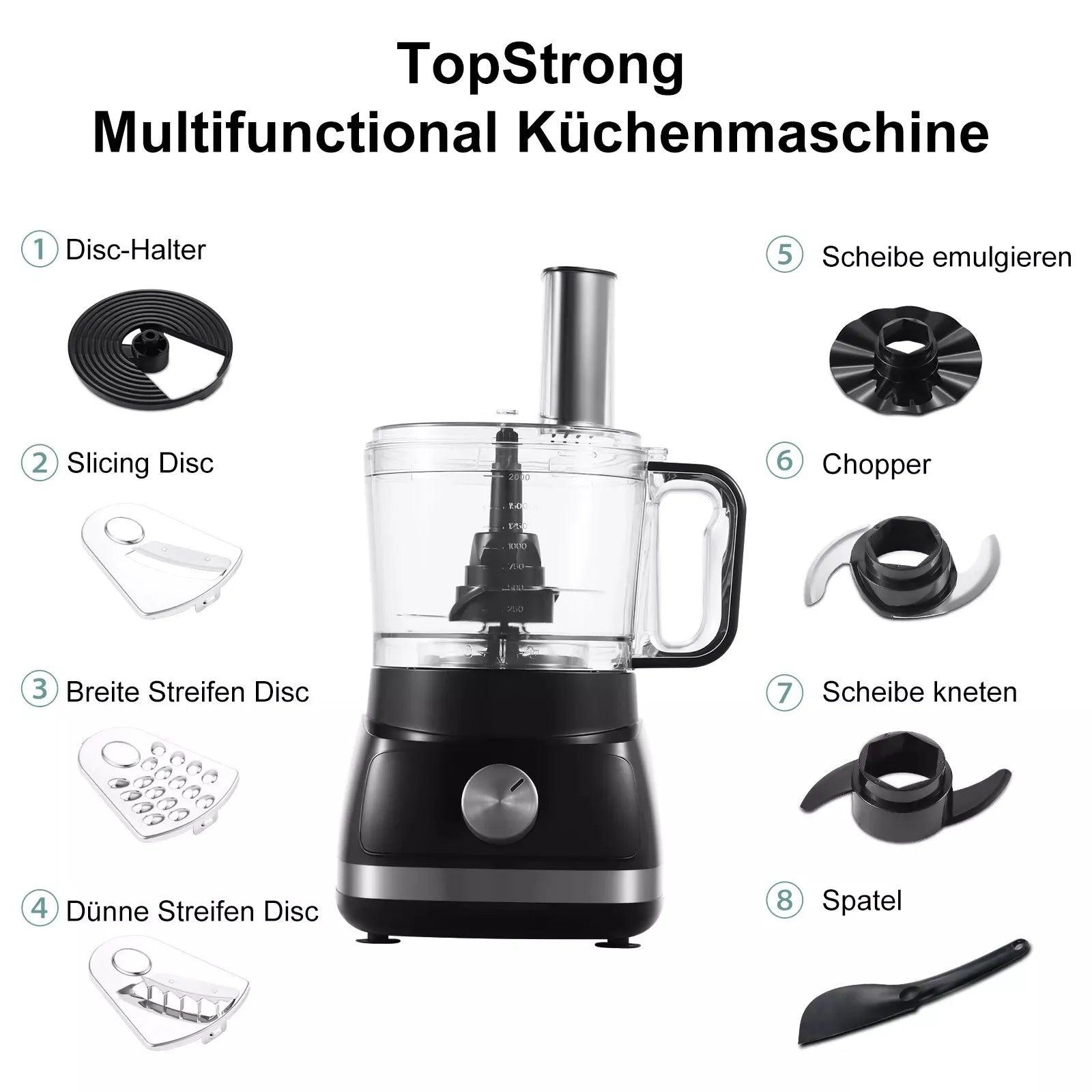 Topstrong 800W 8-in-1 Meat Grinder 3 speeds Kitchen Food Processor EUFP421 - Buy Cheaply Furniture