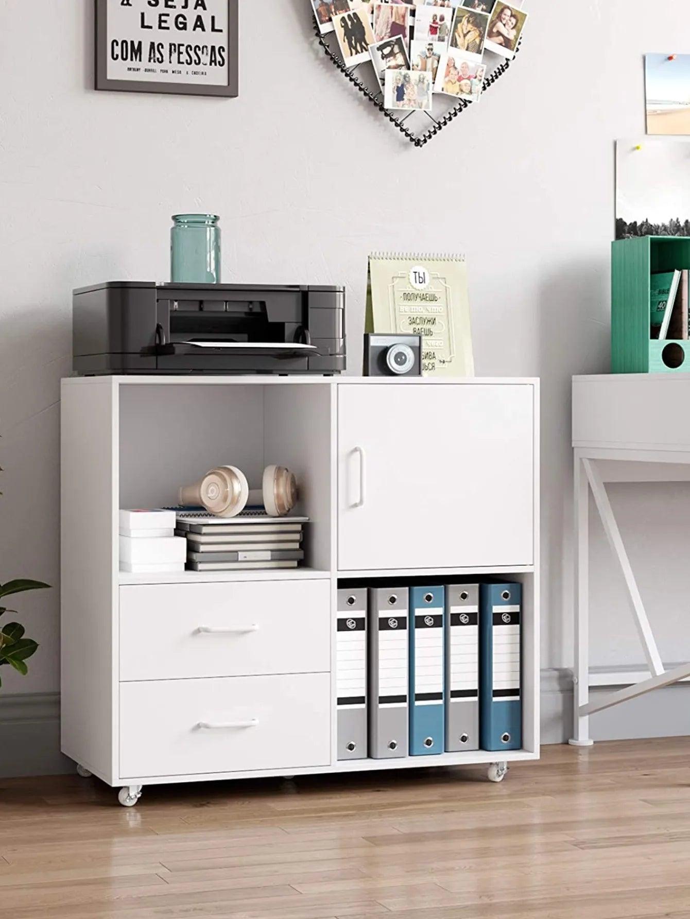 Roll Container Office wardrobe with Rolls and Drawers, File wardrobe White Documents A4 Paper Letter Format - Buy Cheaply Furniture