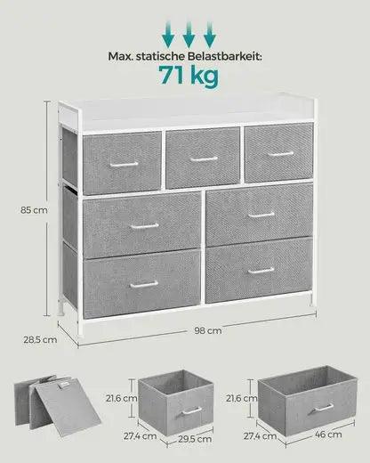 SONGMICS Dresser wardrobe 7 cloth drawers with handles metal rack - Buy Cheaply Furniture