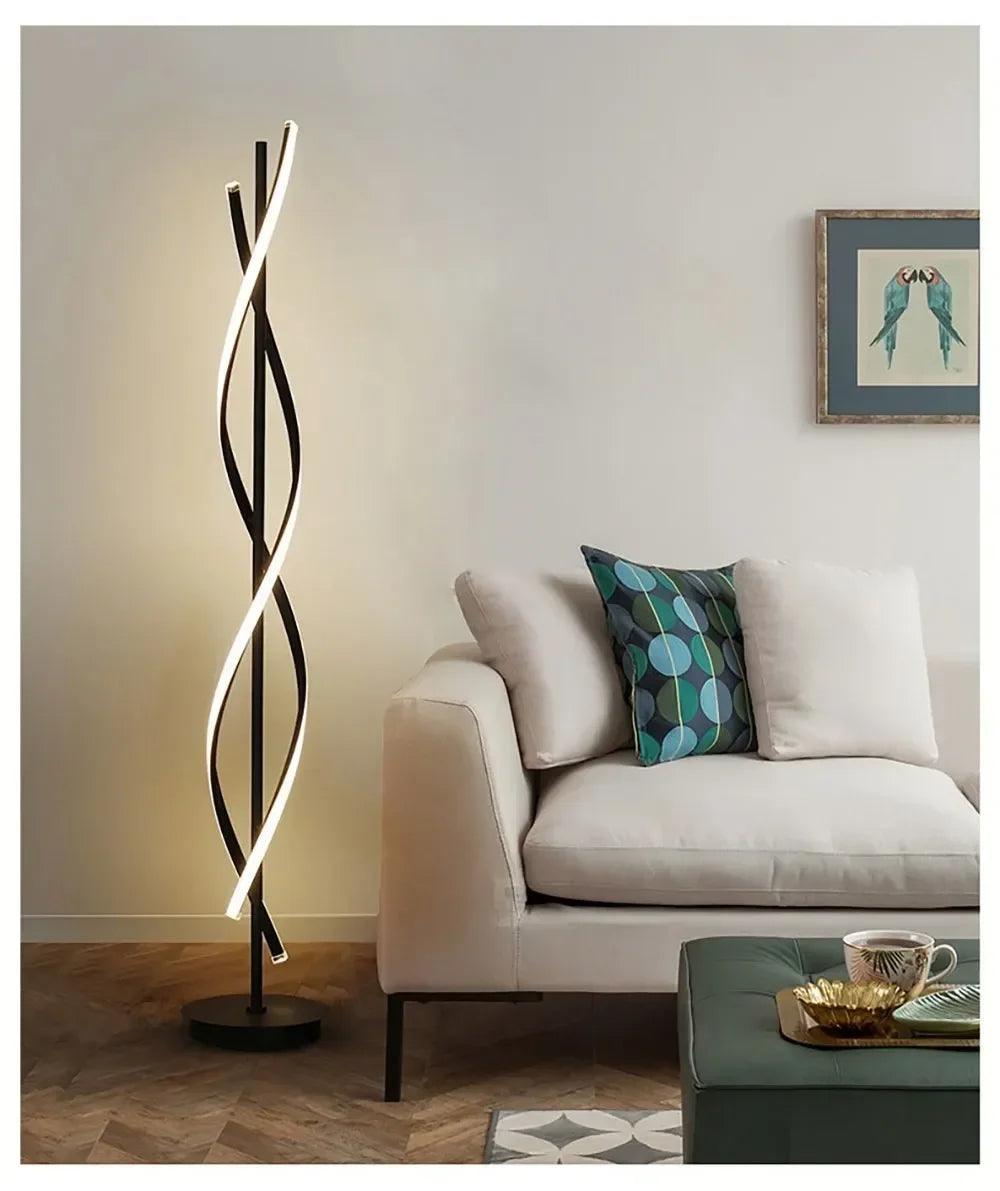 Nordic Postmodern LED Floor Lamp RGB Livingroom Bedroom Study Hotel Line Without Main Light Spiral Vertical Luxury Corner Lamps - Buy Cheaply Furniture