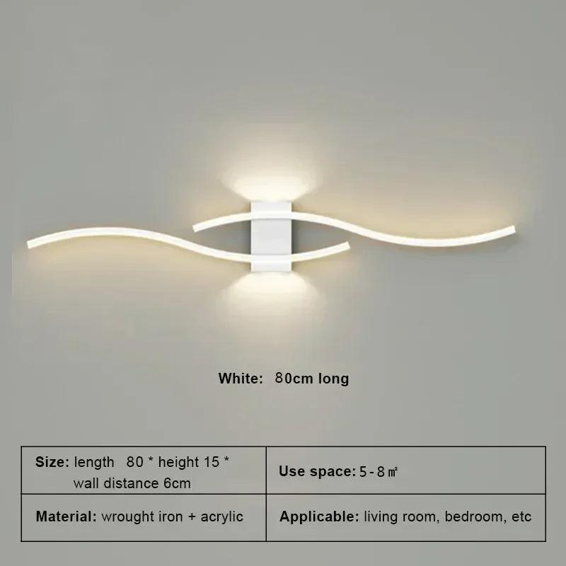 Modern LED Strip Wall Lamp Double Curve Remote Control Light Bedside Decor Black Gold Wall Sconces Living Room Bedroom Led Fixtu - Buy Cheaply Furniture