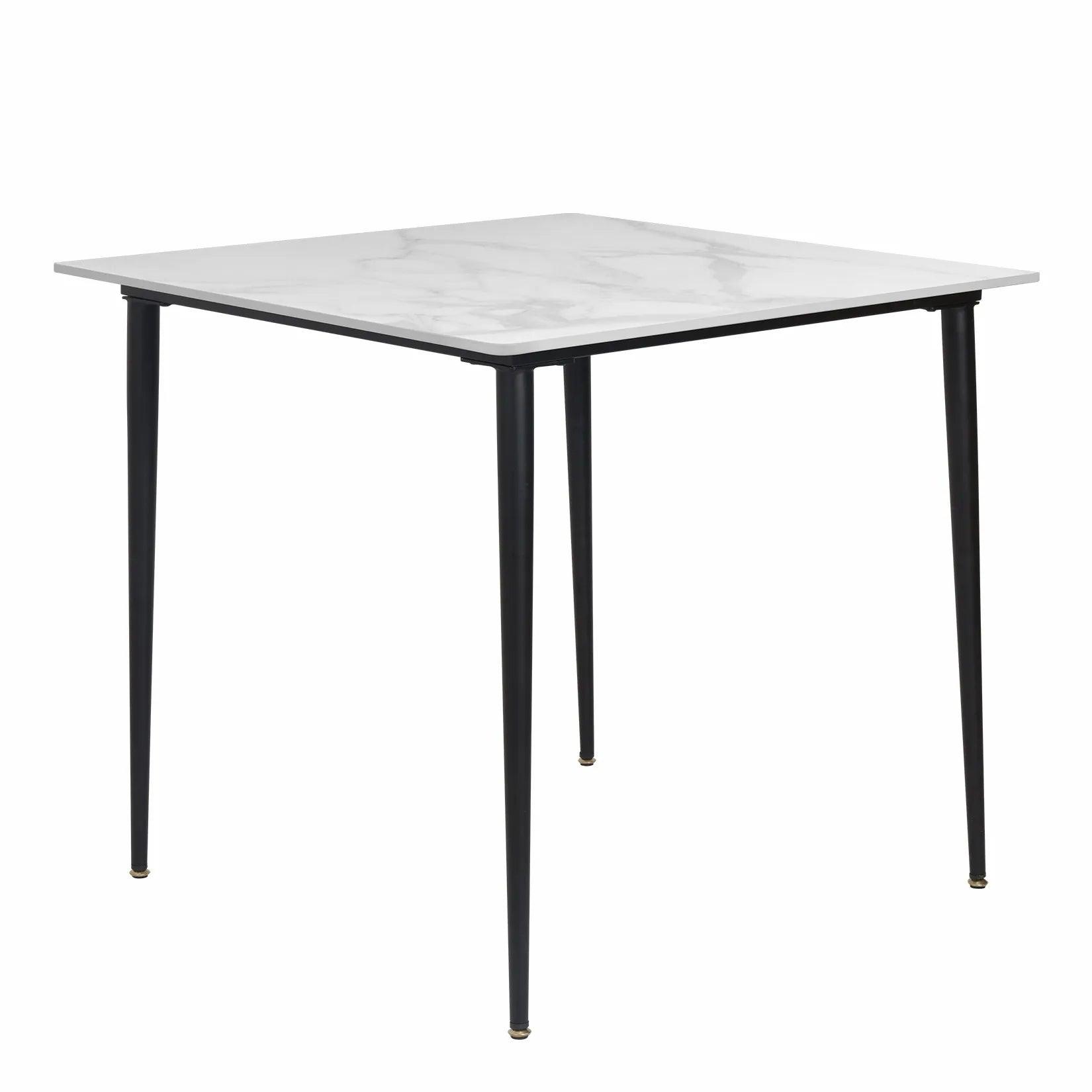 Mid-Century Slate Kitchen Dining Table with Sintered Stone Top and Metal Legs, Desk for Living Room, Dining Room - Buy Cheaply Furniture