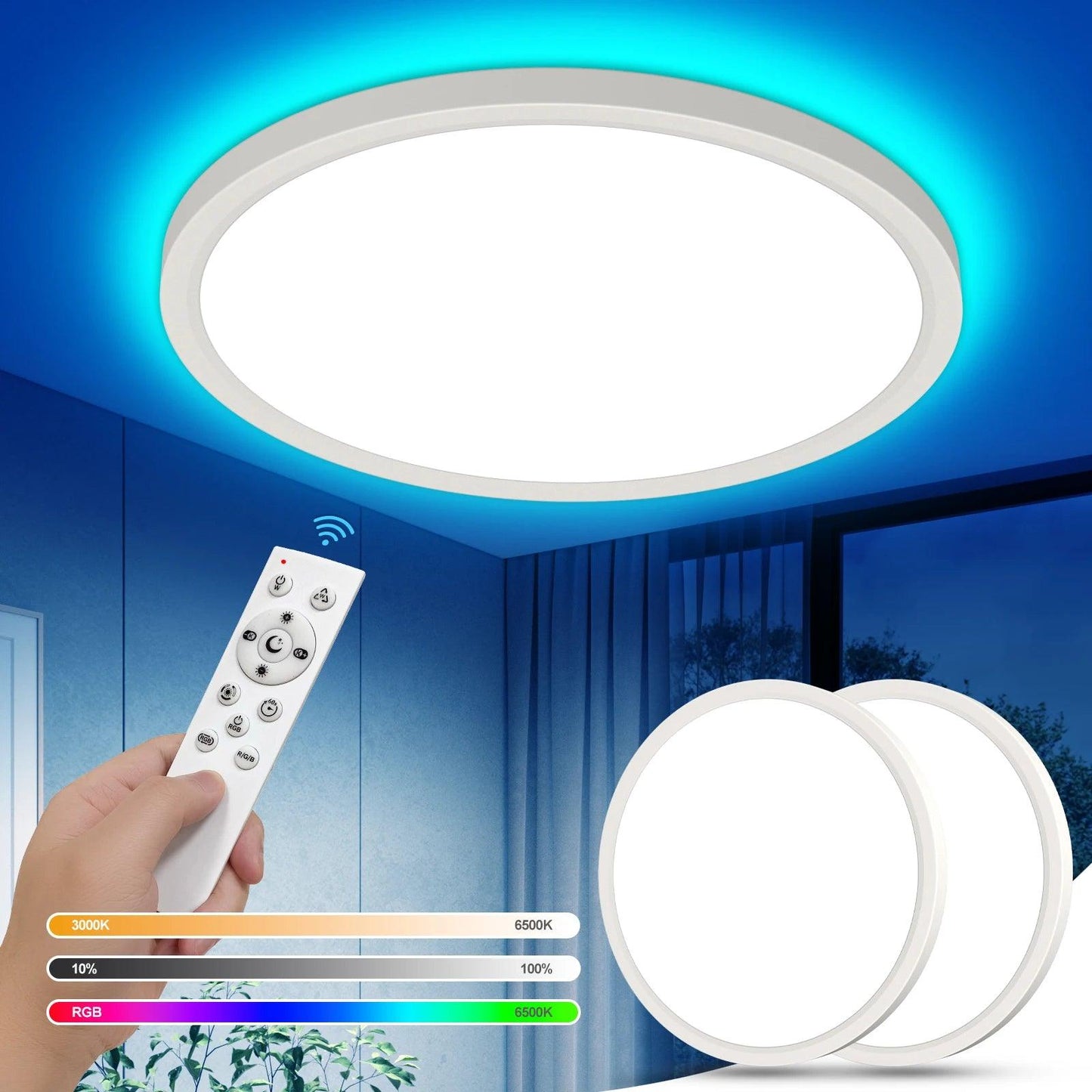 220V LED Ceiling Light Dimmable With Remote Control 24W 2700LM RGB 3000K-6500K Round Lamp Ceiling For Living Room Bedroom - Buy Cheaply Furniture