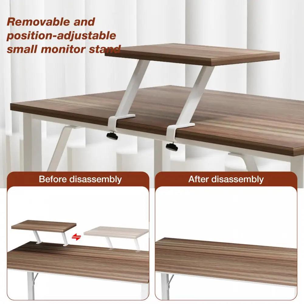 Adjustable Computer Desk 80x40x75cm Wooden Office Table Simple Bedroom Desk Style Firm Metal Rack Home Table HWC - Buy Cheaply Furniture