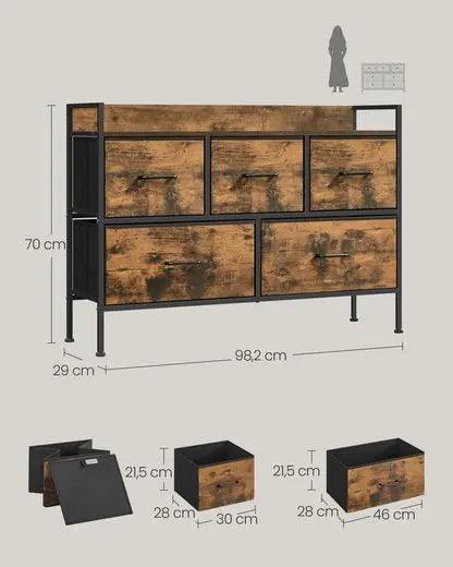 SONGMICS Dresser, wardrobe Bedroom, storage s wardrobe 5 fabric Drawers - Buy Cheaply Furniture