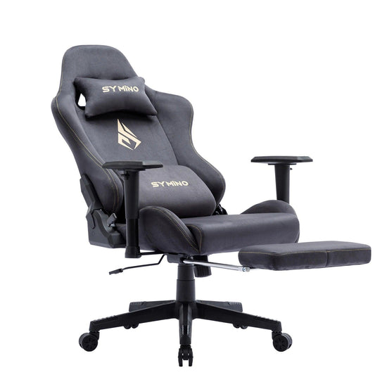 Symino Gaming Chair, Ergonomic Gamer Chair with Footrest, Breathable PC Chair with Adjustable Lumbar Cushion, Headrest Cushion - Buy Cheaply Furniture