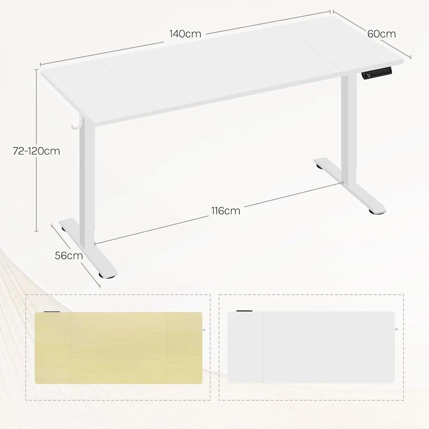 Electric Standing Computer Desk Height Adjustable Ergonomic Work Table with USB Charging Port with Memory Control - Buy Cheaply Furniture