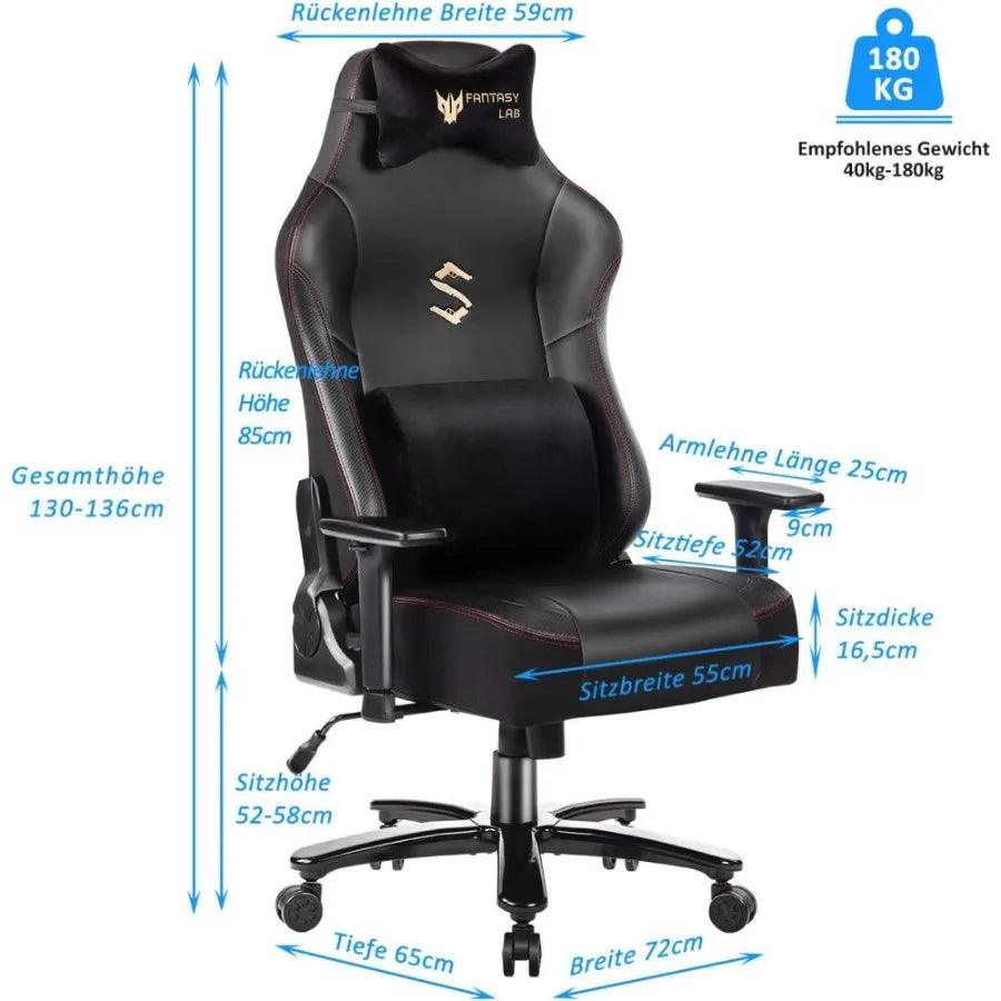 Gaming Stuhl mit Massagefunktion Racing Gamer Stuhl mit Massage Lendenwirbelstütze Gaming Sessel 180KG Belastbarkeit 55 - Buy Cheaply Furniture