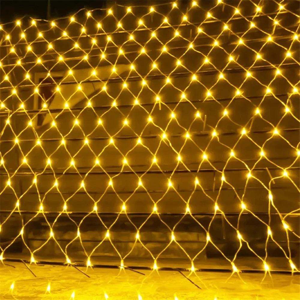 EU plug 1.5x1.5M 2x3M Christmas Garlands LED String Christmas Net Light Fairy Xmas Party Garden Wedding Decoration Curtain Light - Buy Cheaply Furniture