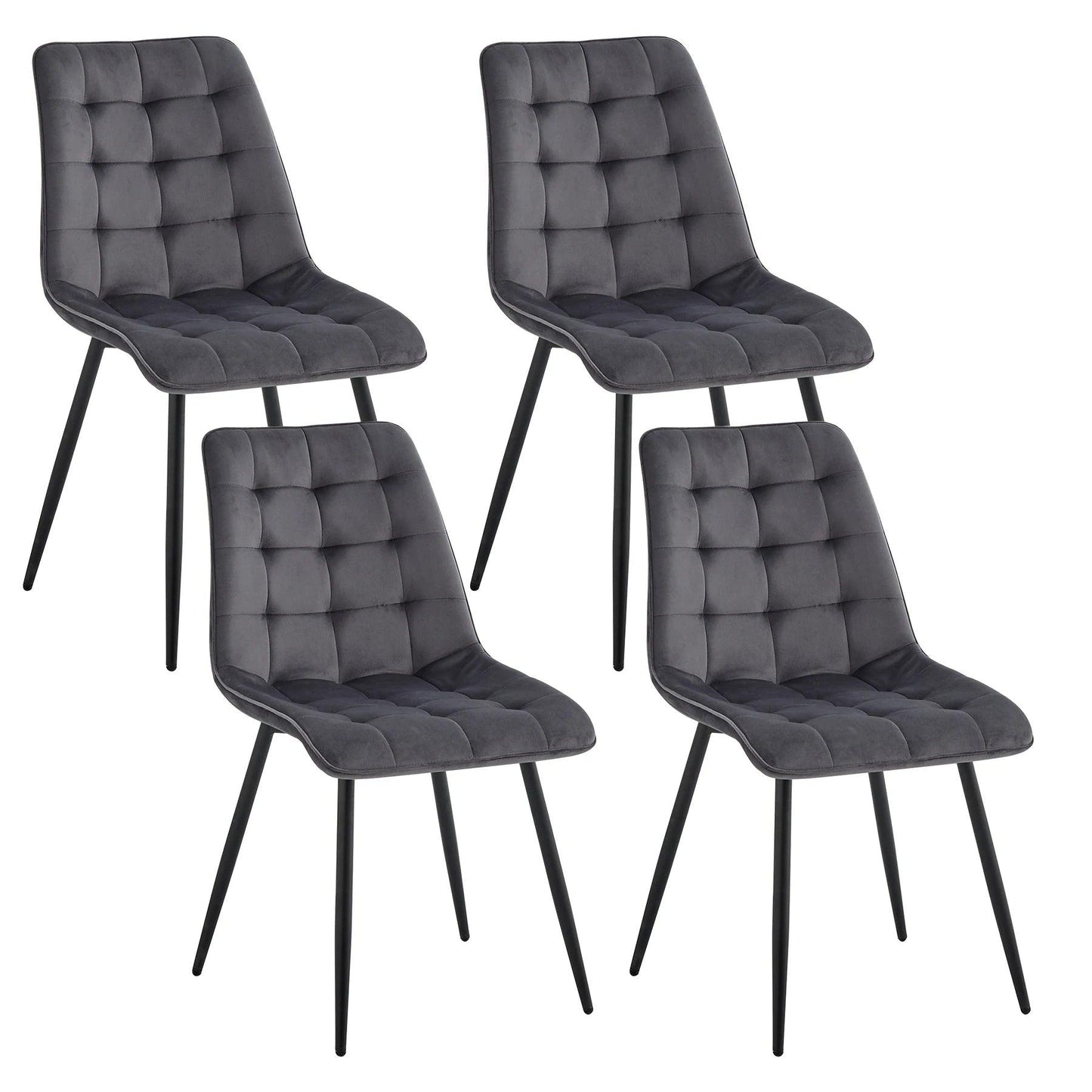 EGOONM A Set of 4 Velvet Dining Chairs Metal Legs Modern Comfortable Chair for Kitchen Bedroom Living Room Home Furniture - Buy Cheaply Furniture