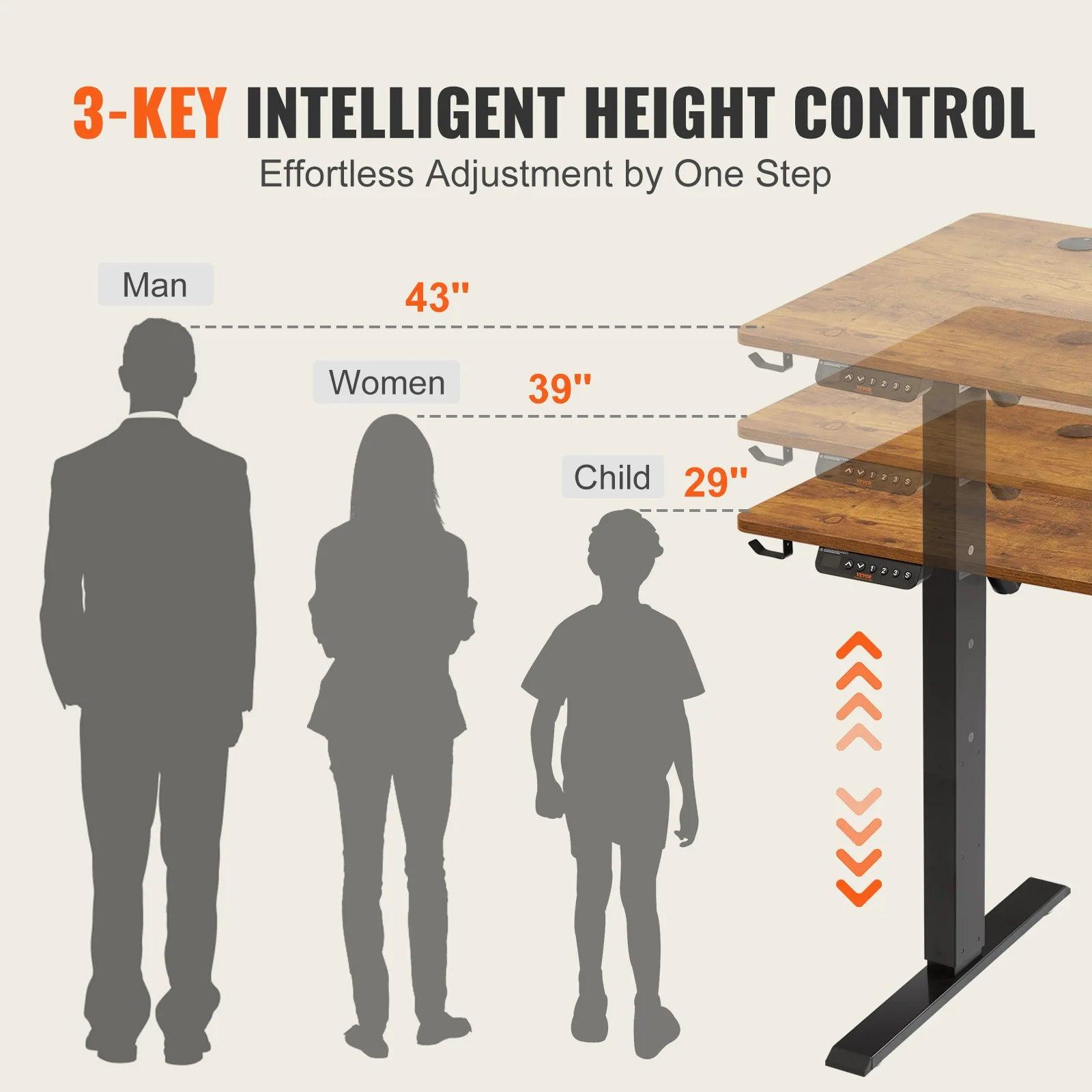 VEVOR Electric Standing Desk Height Adjustable Standing Desk W/ Dual Protecting System High Load Capacity Table for Home Office - Buy Cheaply Furniture