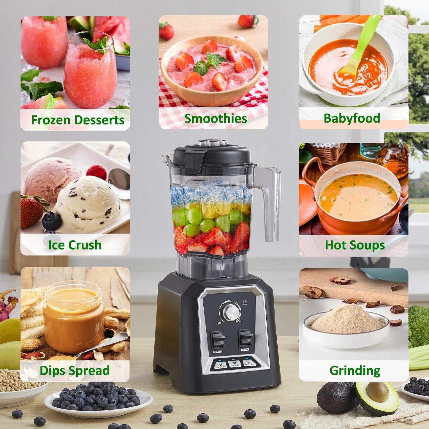 BioloMix Automatic Program Professional Kitchen Smoothie Blender BPA FREE 2L Low-profile Jar Food Mixer Juicer Ice Crusher - Buy Cheaply Furniture