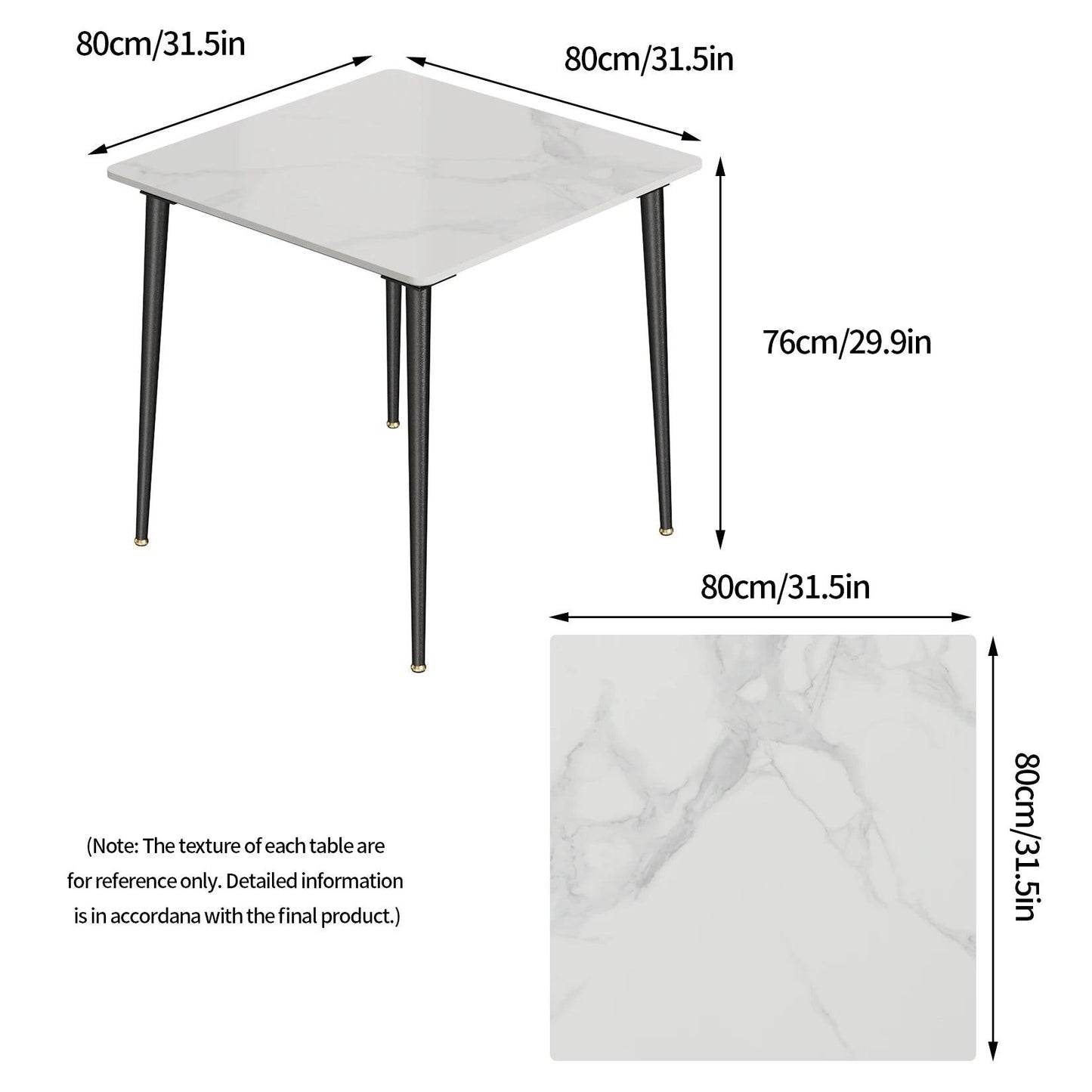 Mid-Century Slate Kitchen Dining Table with Sintered Stone Top and Metal Legs, Desk for Living Room, Dining Room - Buy Cheaply Furniture