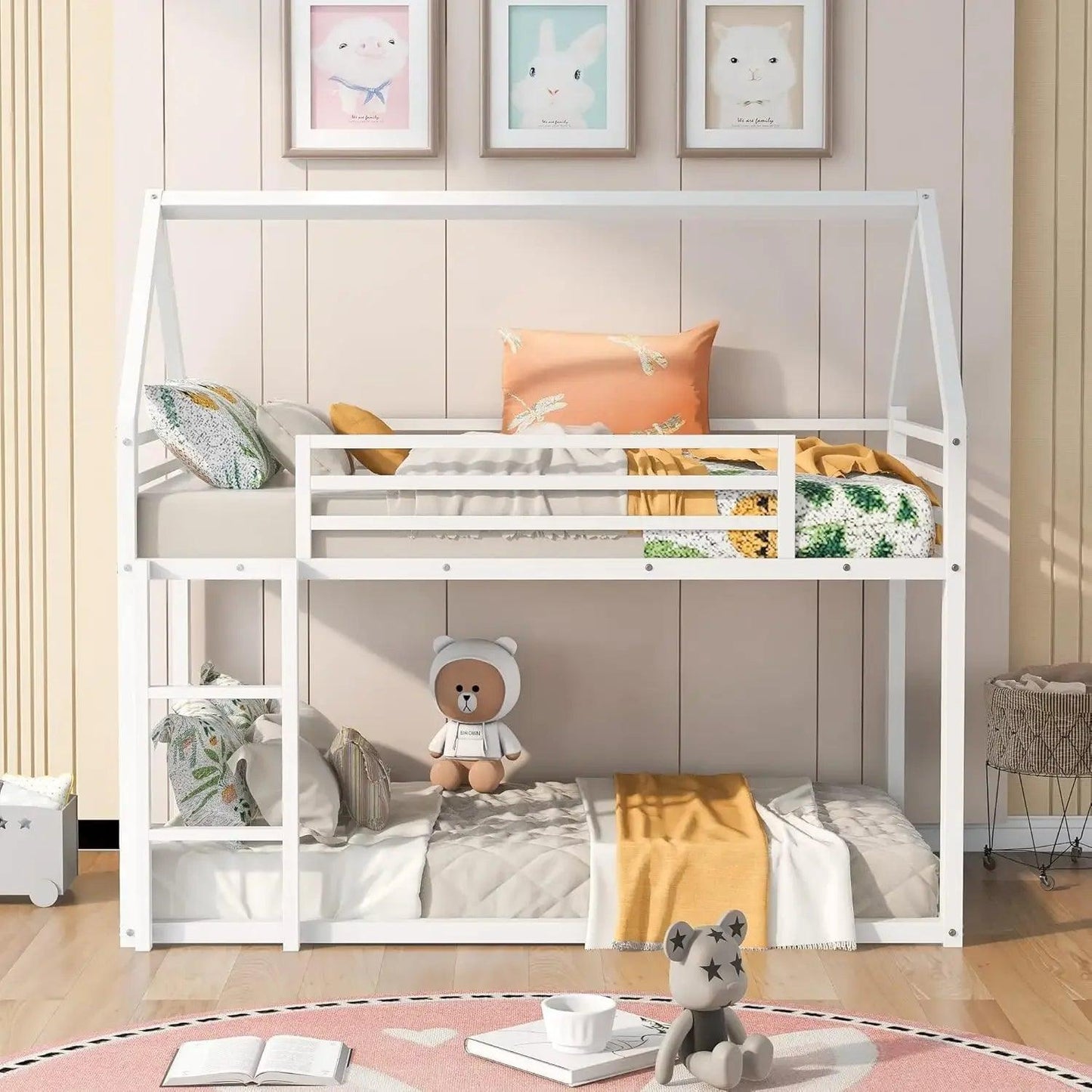 Children Beds Bunk Bed Twin Metal Floor - Buy Cheaply Furniture