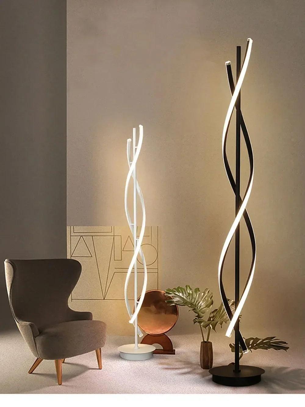 Nordic Postmodern LED Floor Lamp RGB Livingroom Bedroom Study Hotel Line Without Main Light Spiral Vertical Luxury Corner Lamps - Buy Cheaply Furniture