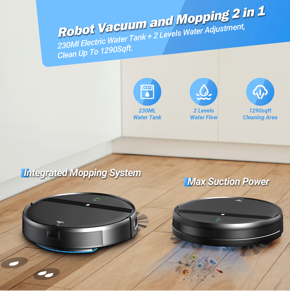 GOOVI G20 Robot Vacuum Cleaner 6000Pa Strong Suction 2500mAh Battery 3in1 Mopping Sweeping Suction Smart Home Support Wifi/alexa - Buy Cheaply Furniture