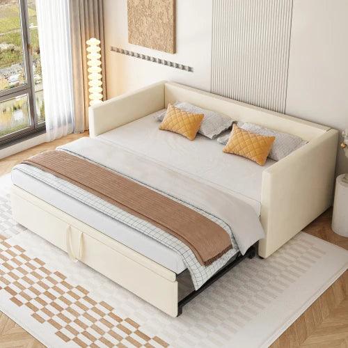 Upholstered bed pull-out sofa bed 90/180*200 cm with slatted frames, multifunctional bed gray velvet - Buy Cheaply Furniture